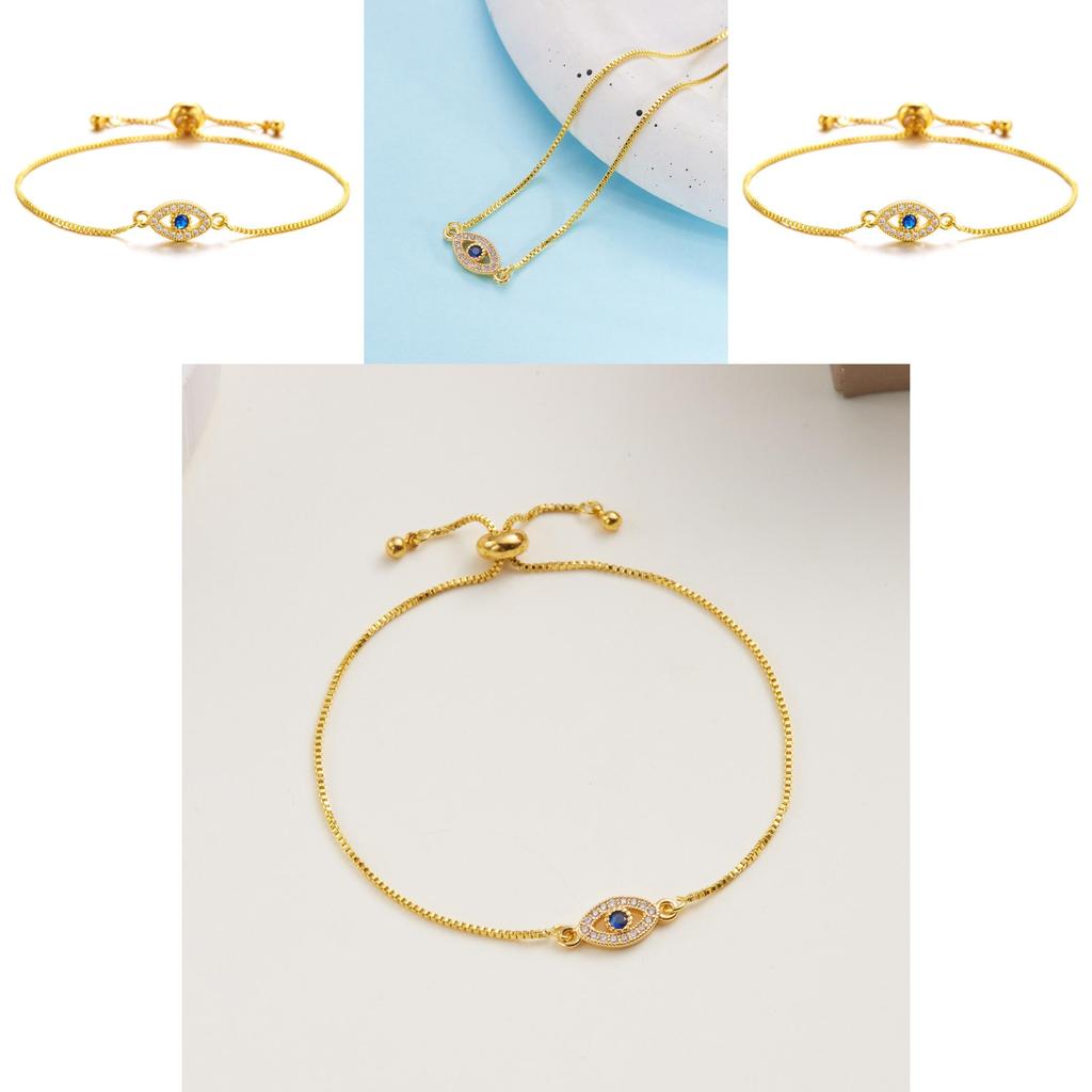 Fashion Bracelet Pulling With Blue Eye Design And Rhinestone Decor For Daily