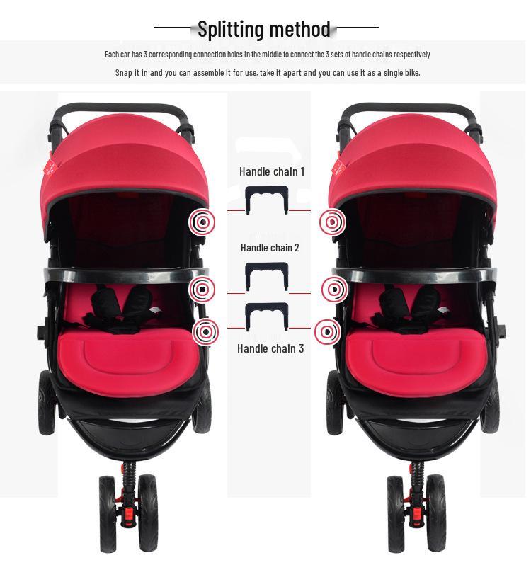 Huaying Multi-Purpose Folding Twin Stroller