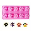 2pcs Set Silicone Puppy Paw Bone Molds Premium Non-Stick Food Safe for Candy DIT Mold Candle Soap Making Baking Chocolate Mould