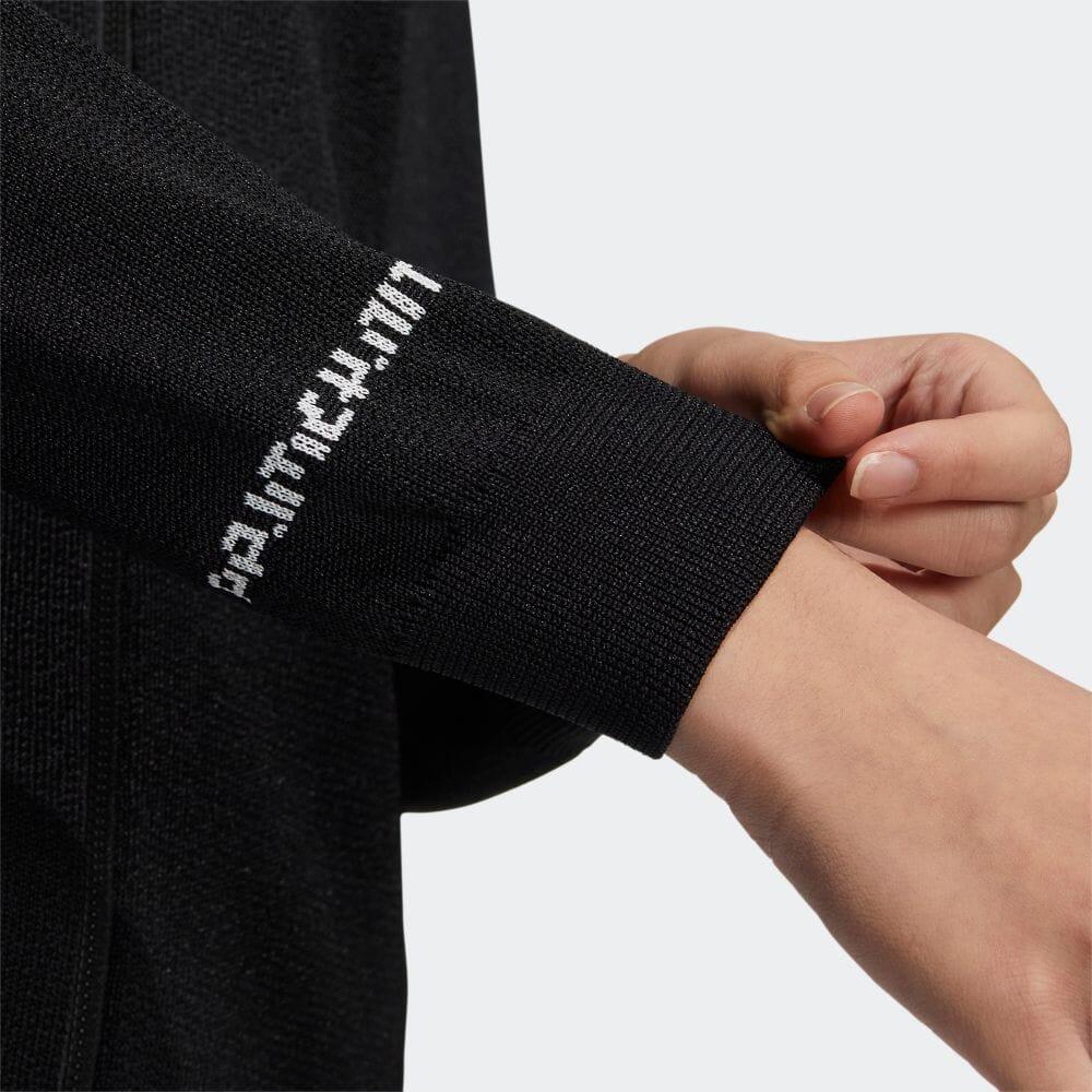 adidas Solid Color Logo Jacquard Full Zip Jacket Women Jackets Black HS9976