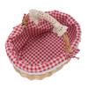 Wicker Picnic Basket with Removable Liner Hand Woven Empty Picnic Hamper Basket with Handle for Easter Camping Wedding