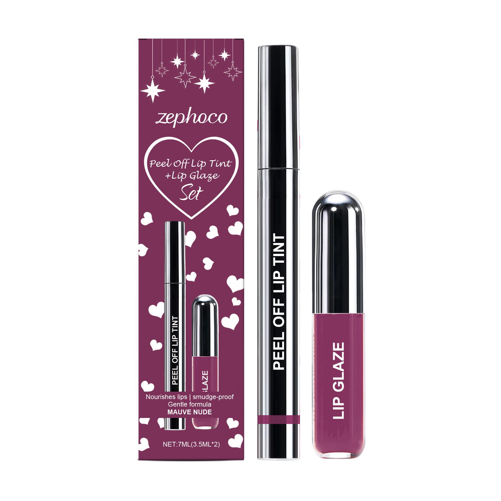 Zephoco Deep Red Matte Lip Liner & Tint Set