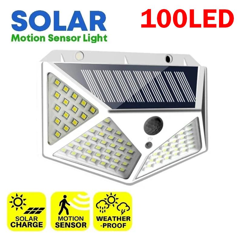 Hot Sale 100LED Solar Wall Lamp With PIR Motion Sensor Outdoor Waterproof Garden Courtyard Street Decoration Wall Light