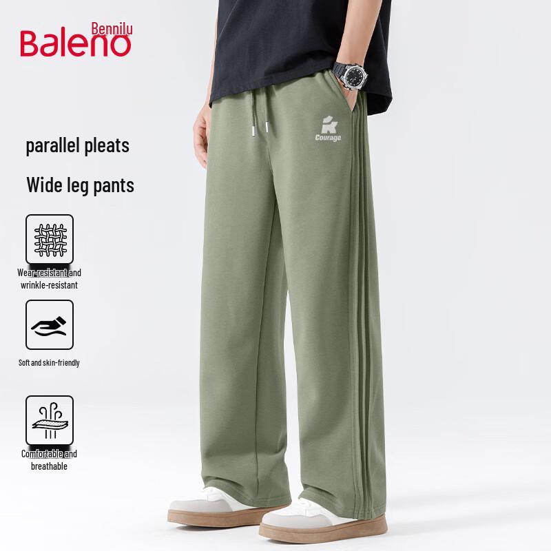 Baleno Men's Loose Fit Knit Wide-Leg Sweatpants