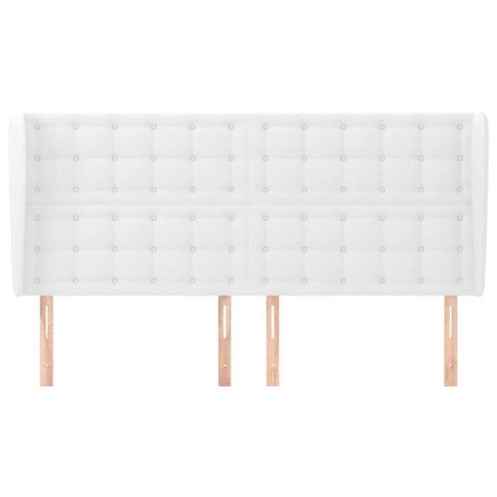 VidaXL Tête de lit avec oreilles Blanc 163x23x118-128 cm Similicuir3118053