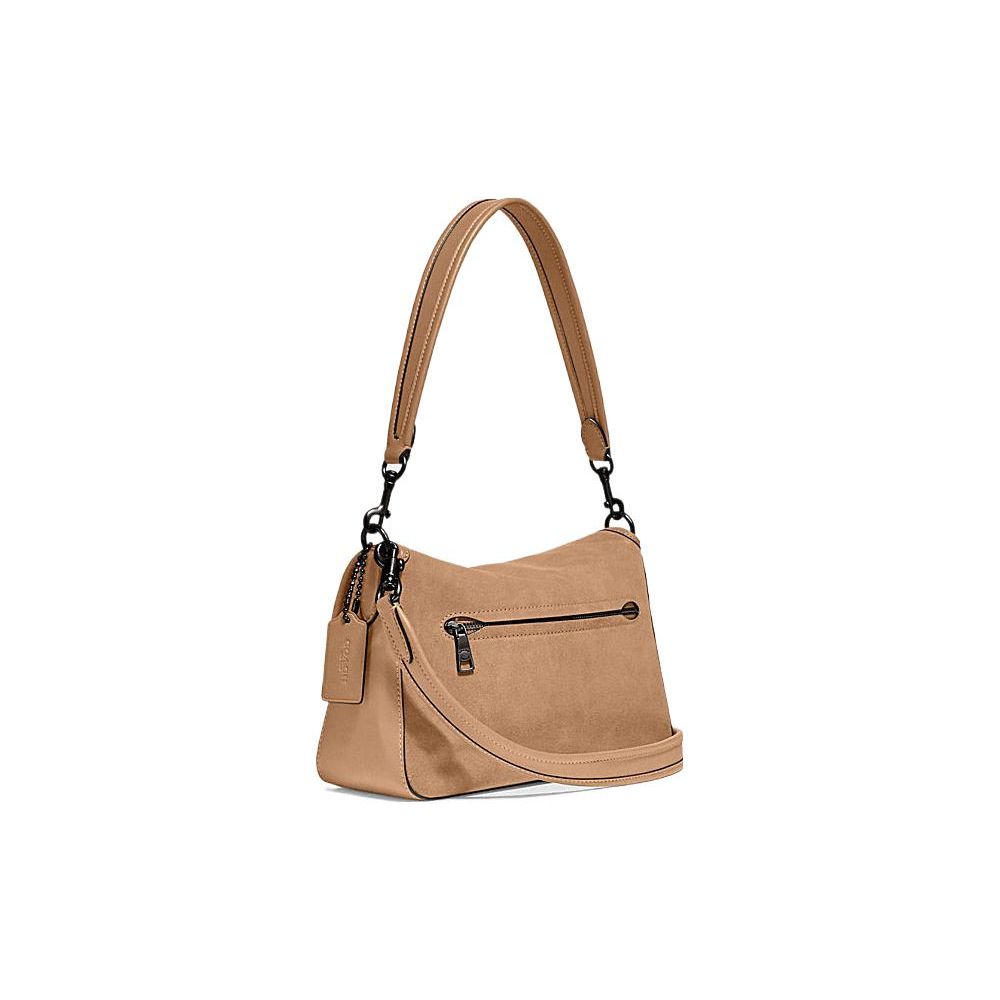 Coach Getigert 26 Unifarbene Buchstabe Druckknopf Klappe Wildleder Leder Handtasche Crossbody Schultertasche Mittel Damen taschen Kamel C5262-V5TOF