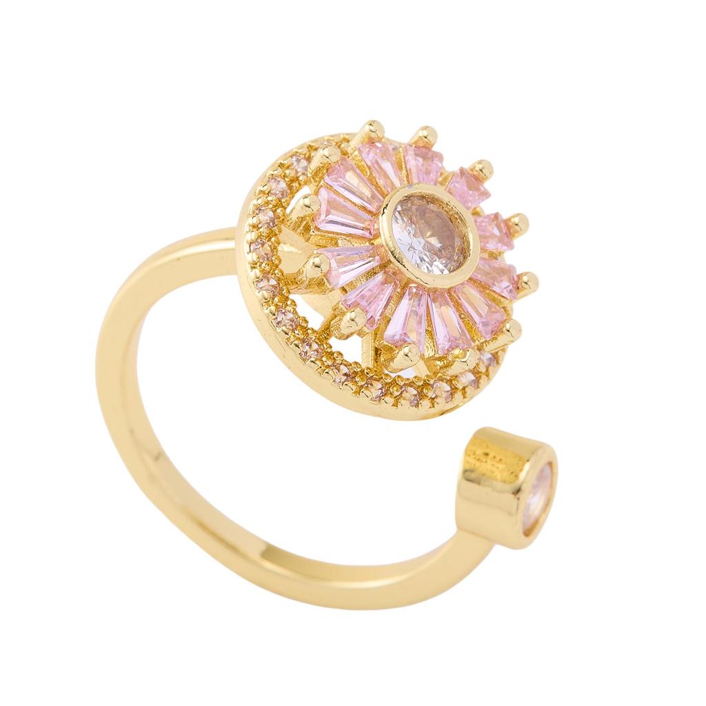 Luxury Rotatable Zircon Index Ring for Women with Personality