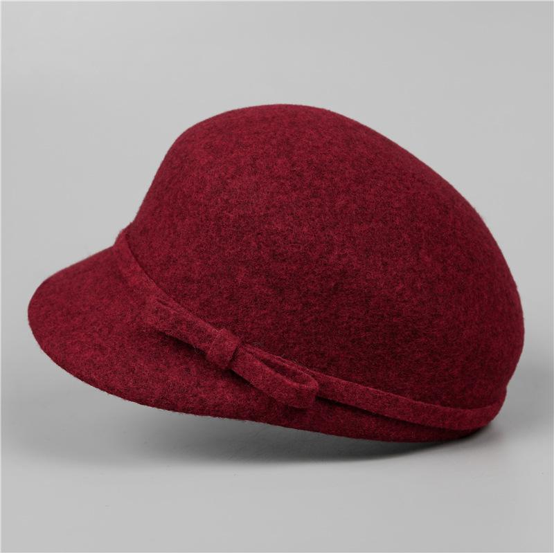 Ji Wool, Mother Equestrian Hat, Women'S High-End Bow, Elegant Retro Small Fragrant Cap.