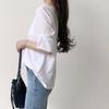 K-style Summer New Youth round Neck White Stripes Print Gas Casual Fashion Loose Half Sleeve T-shirt Tops
