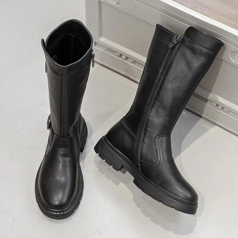 Luxury Men's Leather Boots Fashion Casual Mid-calf Boots High Quality Cowhide Leather High-Top Boot Classic Western Cowboy Boots