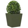 Vidaxl Garden Planter, Olive Green, 40X40X40 Cm, Steel