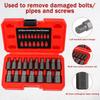 17Pcs Screw Extractor Set Hex Head Easy Out Bolt Extractor Set Portable Damaged Bolt Nut Remover Tool for Broken Bolts Studs