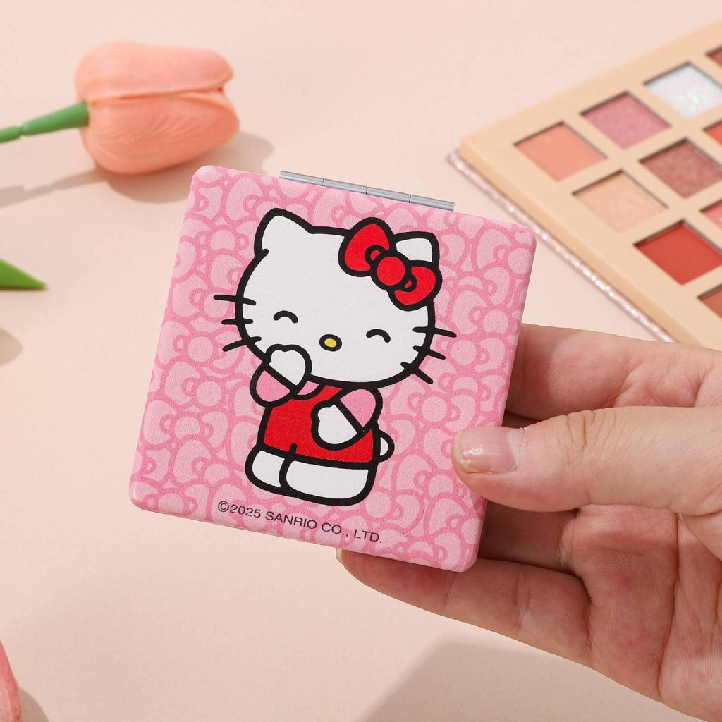 Portable Double-Sided Folding Leather Makeup Mirror for Dorms