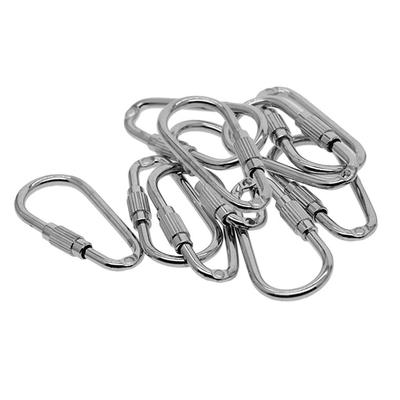 10 Pcs Carabiner With Screw Cap, Key Ring Snap Hook Aluminum For Camping, Fishing,