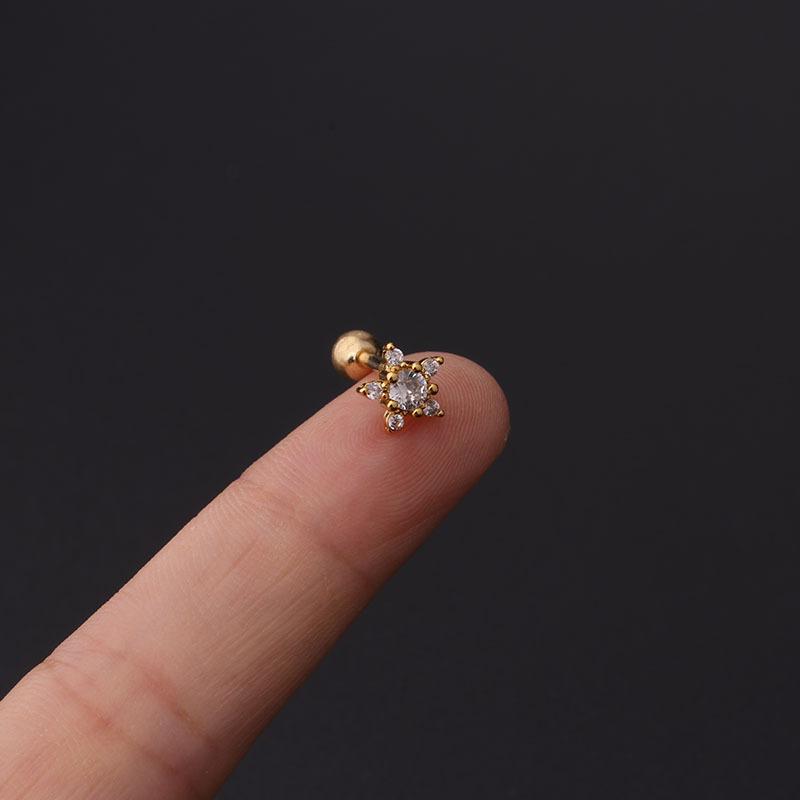 Puncture fashion Stud minimalist Twist Ball Stud lady Stainless Steel Earring
