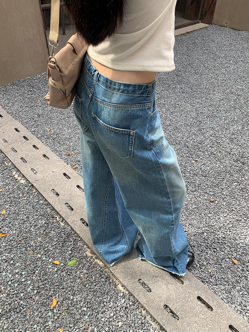 

Women s Deconstructed Tie-Dye Wide-Leg Jeans - 2024 Retro Palazzo Pants (CY1115) XL (up to 65 kg) синий