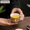 Tangka Enamel Color Travel Tea Set Kit Traditional 1 Cups Tea Making Organizer Portable Outdoor Tote Bag Ornaments Craft Gift