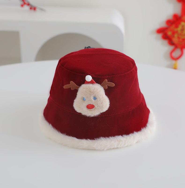 Children's Winter Fisherman Hat: Festive Plush Bucket for New Year and Christmas