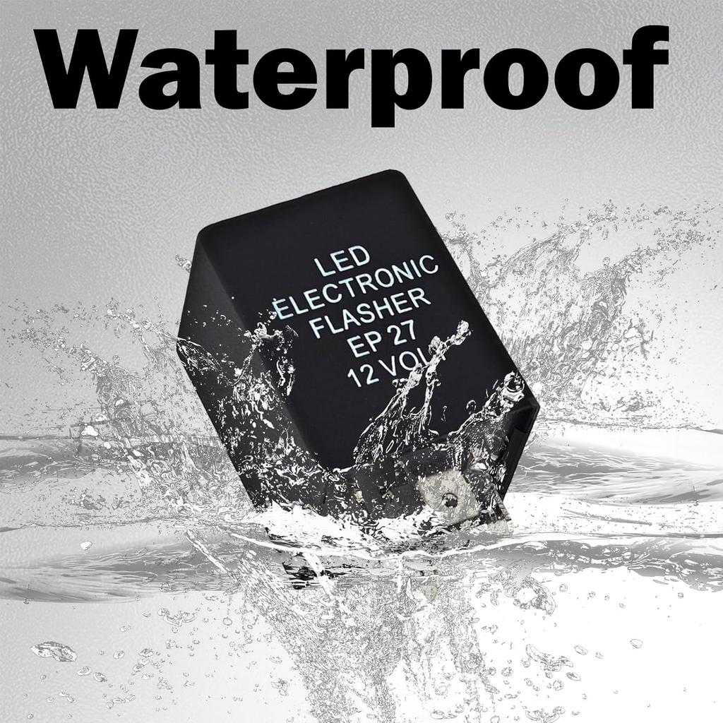 EP27 LED Flasher Relay, Electronic Indicator for Fix Hazard Warn Hyper Blinker, LED Resistor Turn Signal Blink Module Relay, Compatible with Ford