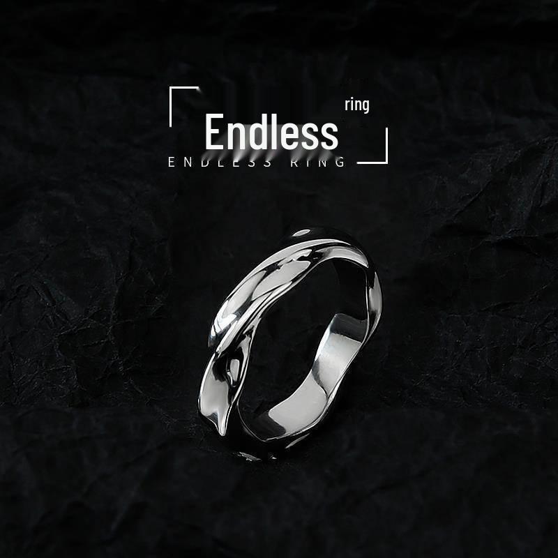 Moebius Infinite Men's High-End Open Ring: Trendy, Cold Style Fashion.