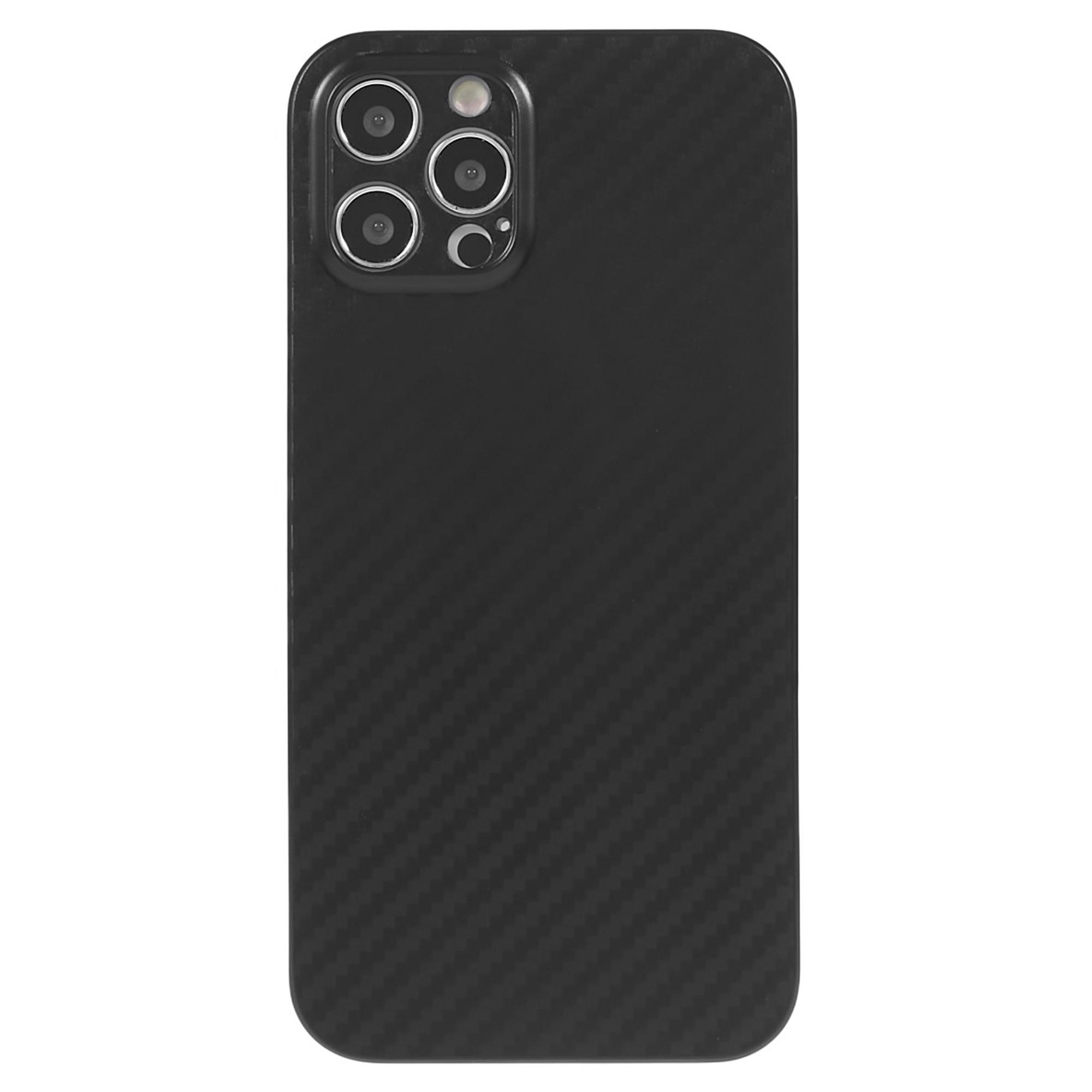 

For iPhone 12 Pro 6.1 inch Carbon Fiber Texture PC Cover Super Thin Phone Case (Precise Lens Cutout) Black