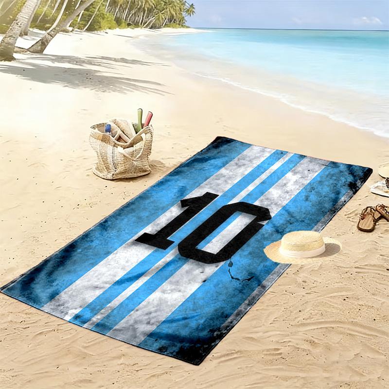 Asciugamano da Spiaggia con Stampa di Lionel Messi, Asciugamano Grande Morbido ad Asciugatura Rapida per Spiaggia Campeggio Nuoto