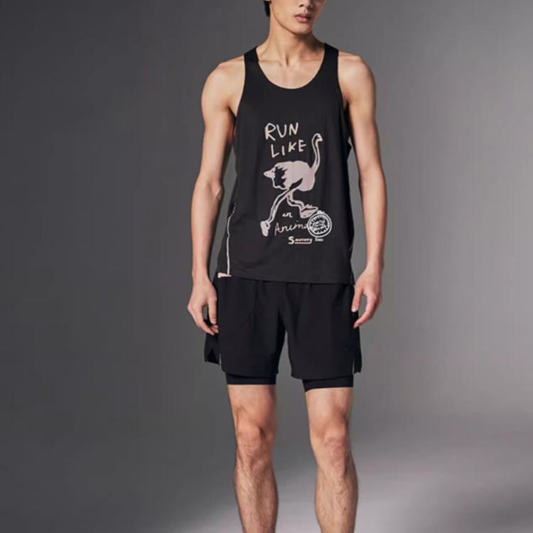 SAUCONY Nathan Bell Series Running Training Fashion Soft Comfortable Casual Sports Shorts Unisex Shorts Black SA2259DP41C-BK001