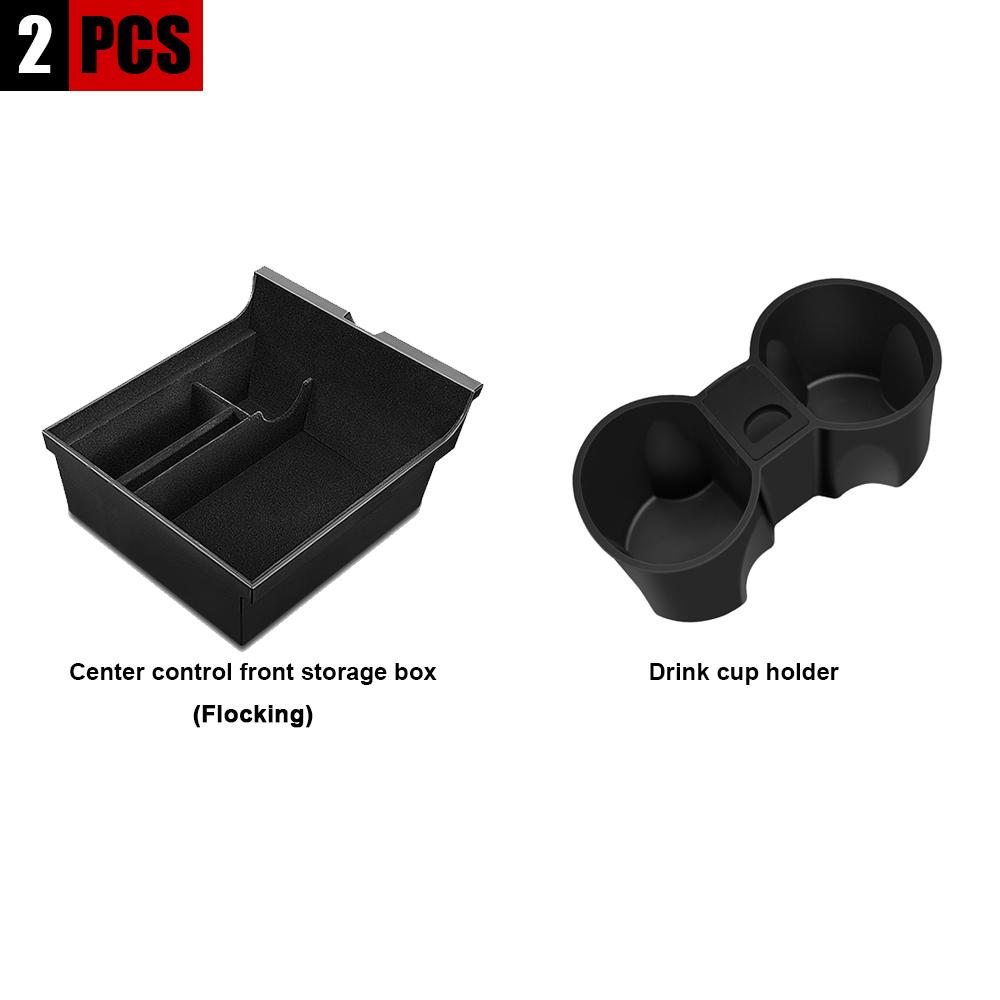 For Tesla Model 3  Model Y 2022 Storage Box Center Armrest Hidden Box Cup Holder Interior Organizer Car