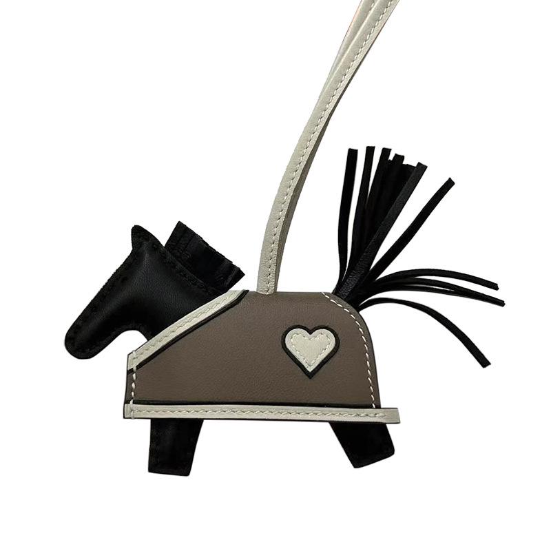 Love Heart Leather Pony Charm Keyring & Ornament Cape
