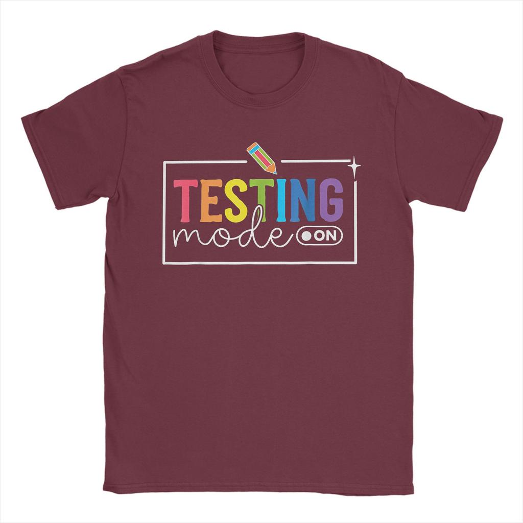 Funny Testing Mode On Testing Day Motivational Teacher  T Shirt Summer  Y2K T-Shirts Comfortable Cool Tees Oversized Print Tops