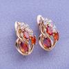 LSOOYH Clip Earrings Rose Gold Color Fashion Earring For Women Cubic Zirconia Hollow Stud Earrings Jewelry