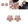 Elegant Flower Zircon Earrings With Silver Needle For Daily Wear And Gift Choice
