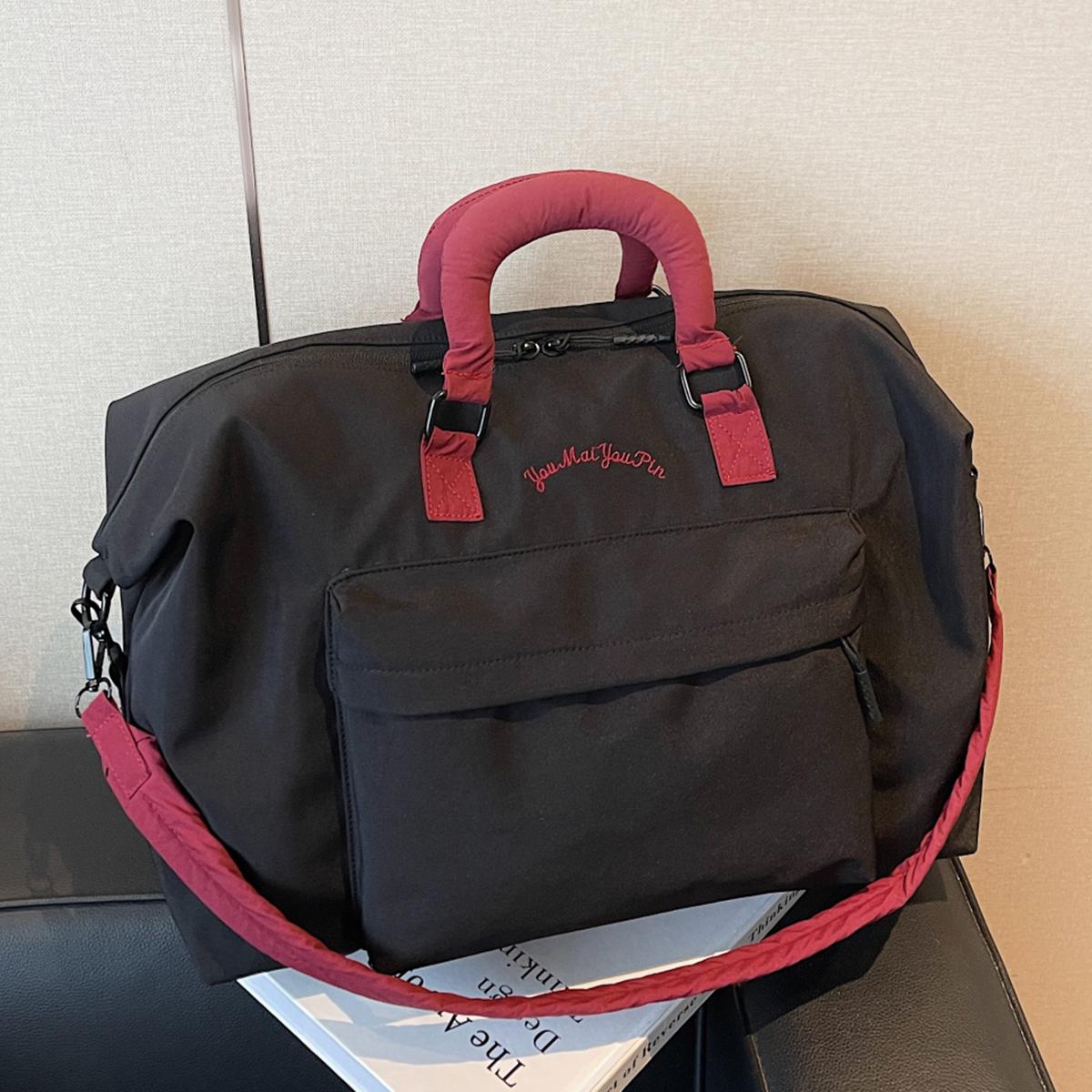 

Foldable Portable Travel Bag for Men, Short-Distance Lightweight Large-Capacity Luggage Bag, Fitness Travel Trolley Case with Additial Bag чорний
