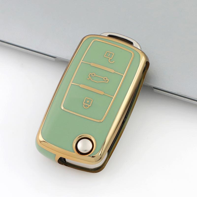 For Volkswagen VW Polo Golf Passat Tiguan Beetle Caddy T5 Up Eos Skoda Octavia Seat Leon Altea TPU Car Remote Key Case Cover