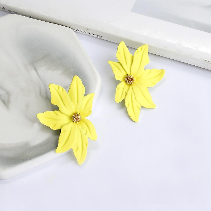 Koreanische Neue Doppel-schichten Blume Tropfen Ohrringe für Damen Übertrieben Frauen Floral Ohrringe Modeschmuck aretes de mujer