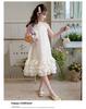 Princess style sleeveless dress 2026 new girls' summer cake skirt with ruffled edges and thin lace stitching