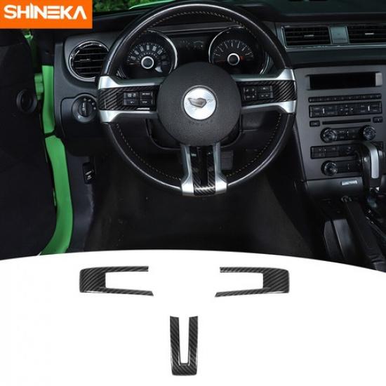 Interior Steering Wheel Molding Cover Trim for Ford Mustang 2009-13 Carbon Fiber