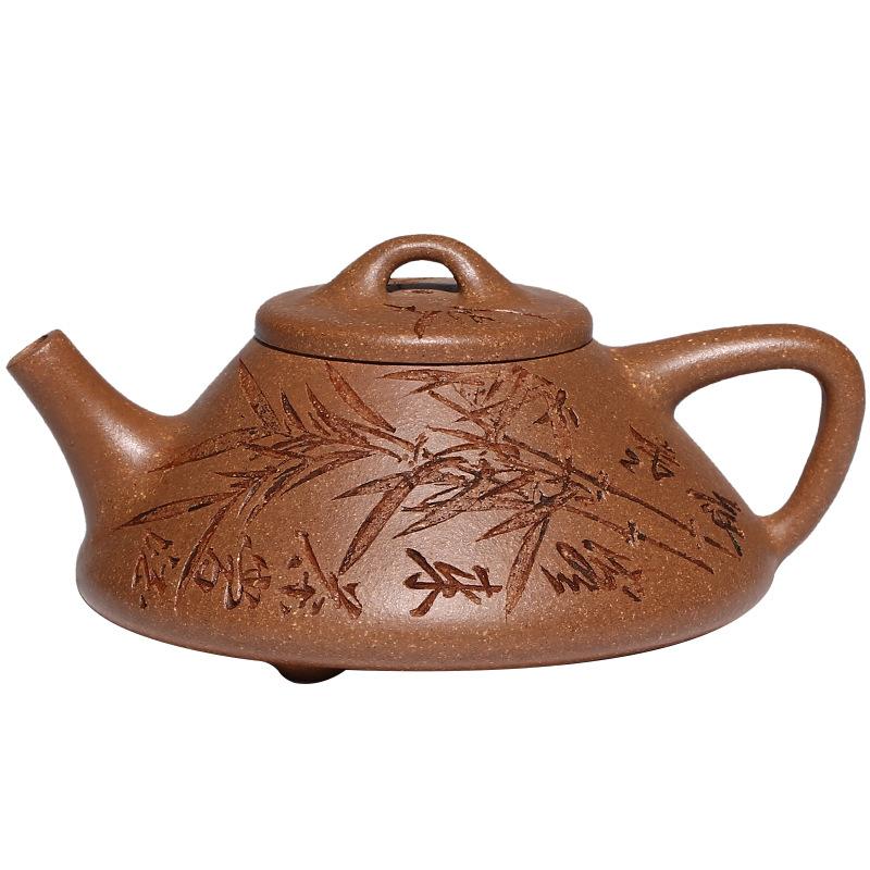 Yixing hrnec z fialového písku z původní rudy, ručně vyřezávaná čajová konvička, domácí čajová souprava kung-fu
