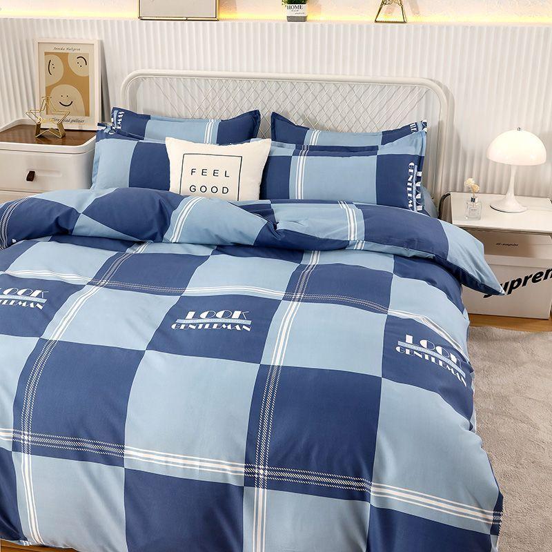 

Пододеяльник Набор из четырех предметов Удобное постельное белье Пододеяльник Простыни Набор из трех-четырех предметов 150x 200 quilt cover single piece BLUE CHECK