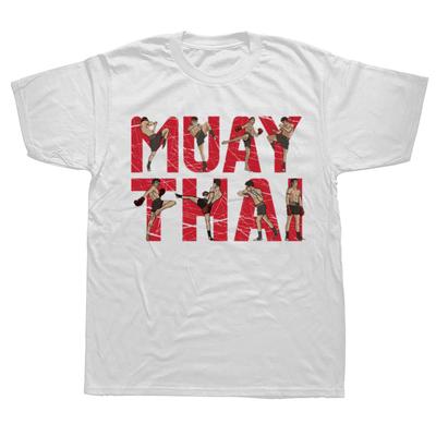 Funny Muay Thai Boxing Martial Arts Fighting Kickboxing Thailand T-shirts Men Casual Tshirt 100% Cotton Loose Oversized T Shirt