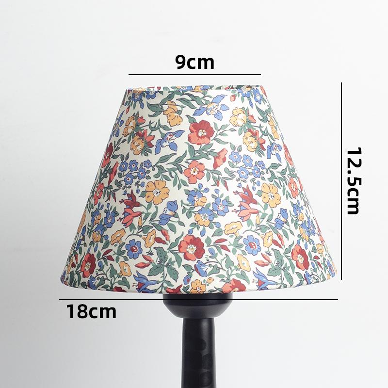 Retro Linen Fabric Floral Pattern Lampshades Pastoral Style Pleated Table Lampshade Bedroom Hotel Bedside Floor Lamp Cover