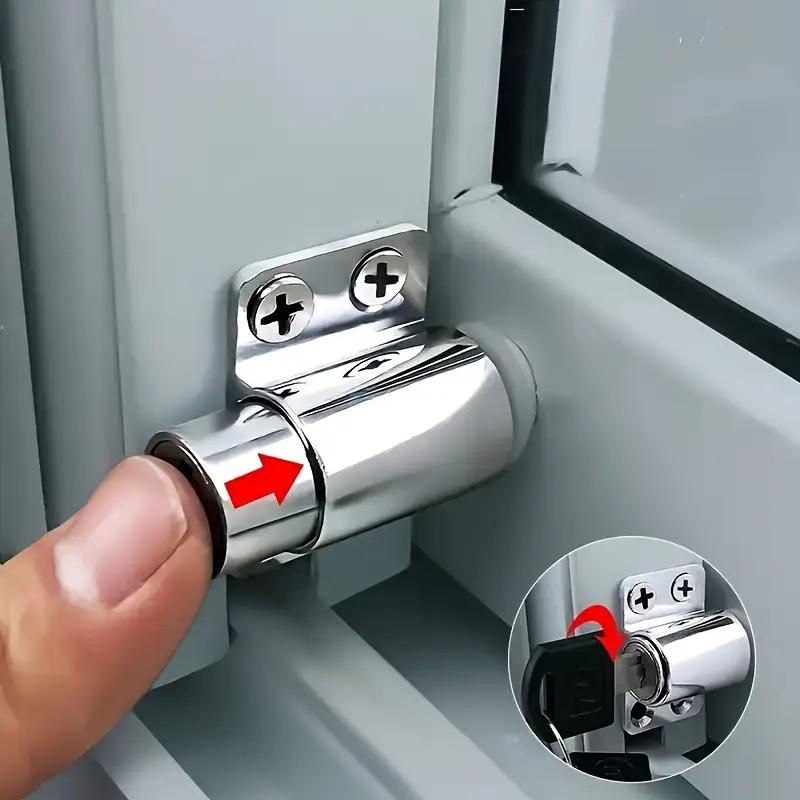 2 Clés 1 Jeu Serrures de Fenêtre de Porte Coulissante avec Protection de Sécurité Bébé Enfant Antivol Alliage d'Aluminium Loquets de Sécurité de Porte