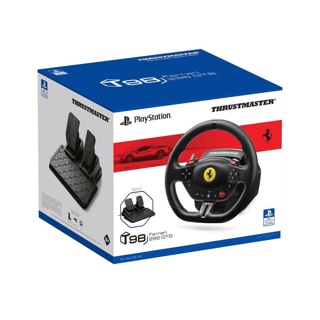 Thrustmaster T98 Ferrari 296 GTB Racing Wheel for Officially Licensed by Playstation Ferrari PS5/PS4/PC,