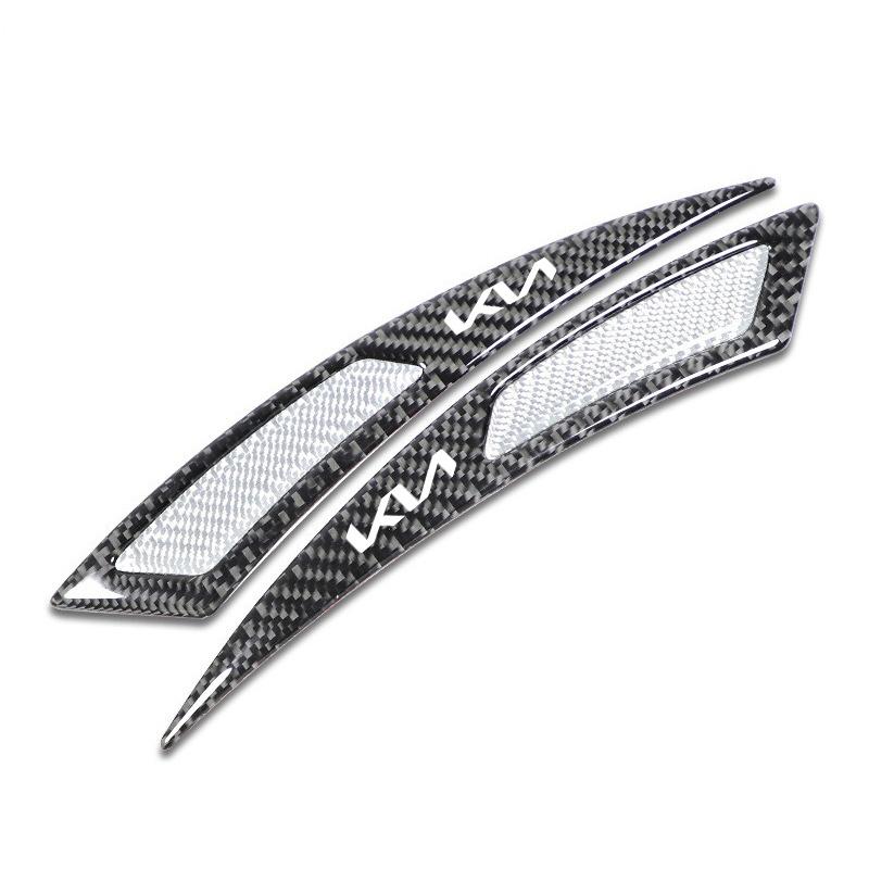 AAAFS1 2Pcs Carbon fiber Car Anti-collision strip Door Sticker Safety Warning Reflector Decal For Kia KN K7 K900 Cadenza K9 K04 Sorento