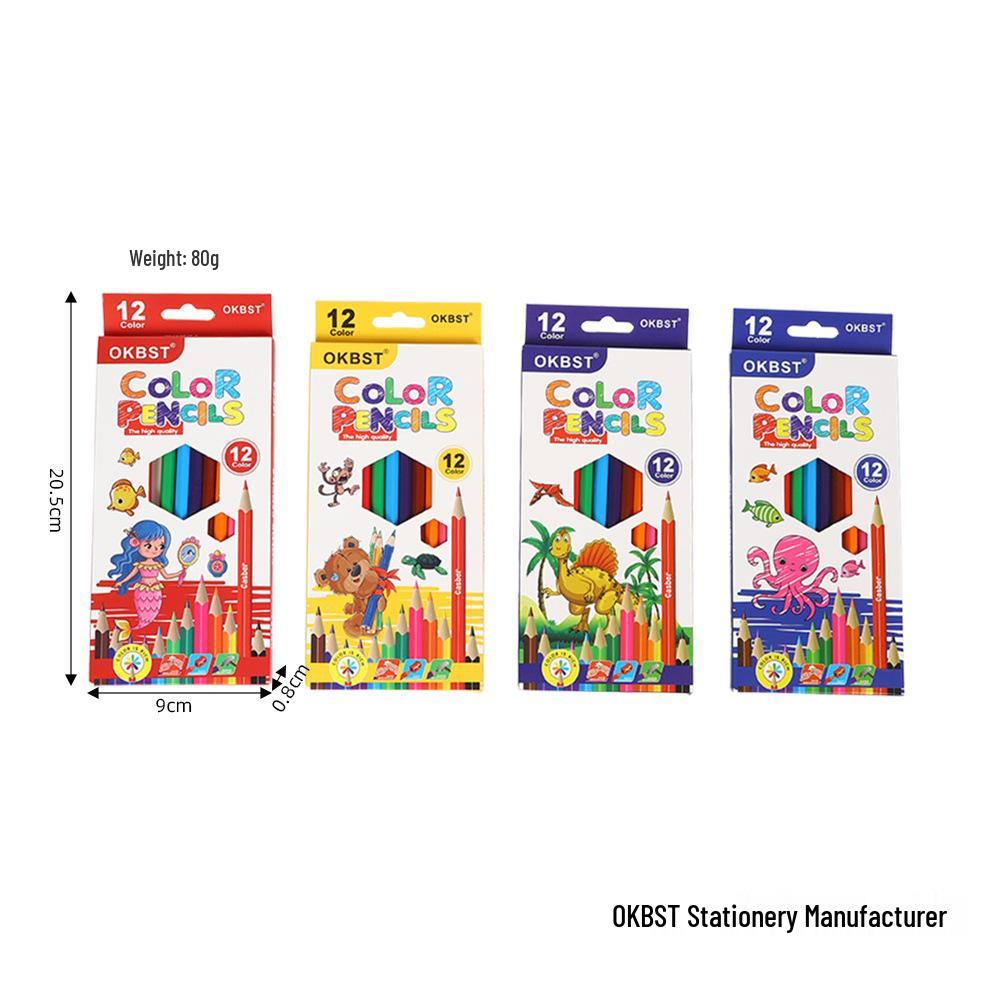 Oil-Based Colored Pencil Set for Children - Available in 12, 18, 24, and 36 Colors - Ideal for Elementary School Drawing