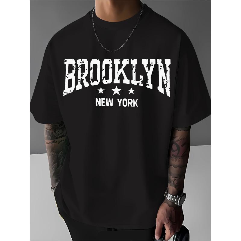 

Men s Summer Short Sleeve Printed T-Shirt-Round Neck, Casual Style, Breathable and Comfortable, Suitable for Daily Wear S чёрный