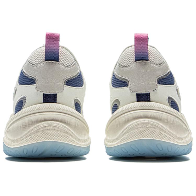 New LiNing Slip Resistant, Abrasion Resistant, Breathable Low Top Casual Shoes Unisex White Blue AGCV307-2