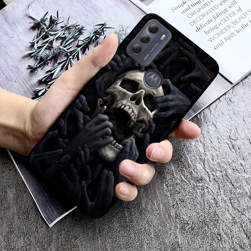 Telefonkasten mit Totenkopf-Motiv für Moto Edge 50 40 Pro Edge 40 30 Ultra Neo Fusion G Power G Stylus G Play E32 E20 E40