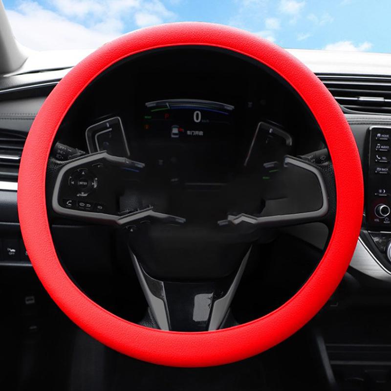 

Автомобильный универсальный силиконовый чехол на руль, эластичный чехол для перчаток, текстура, мягкий, многоцветный, автоукрашение, аксессуары для поделок красный