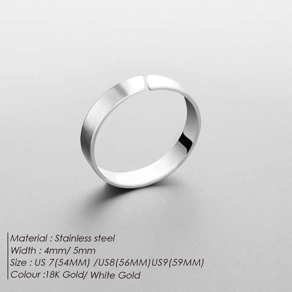 Men's Titanium Steel Plain Band Ring - European/American Style, Fashionable Niche Couple Jewelry